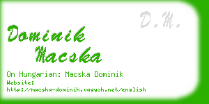 dominik macska business card